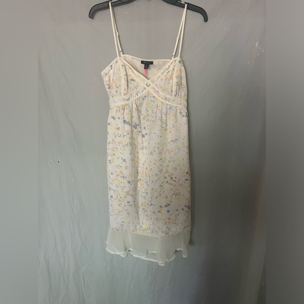 I❤️Ronson new women spaghetti strap dress with flowers and chiffon hem size 10